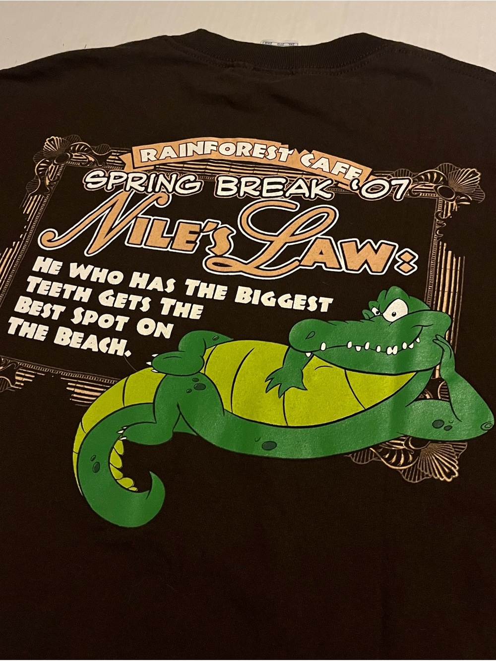 VINTAGE 2007 Rainforest Cafe Spring Break Nile Crocodile T-Shirt 2XL Jungle Y2K